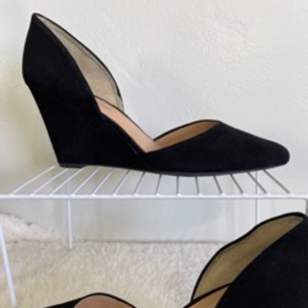 Antonio Melani, Black Leather Wedge, Size 10